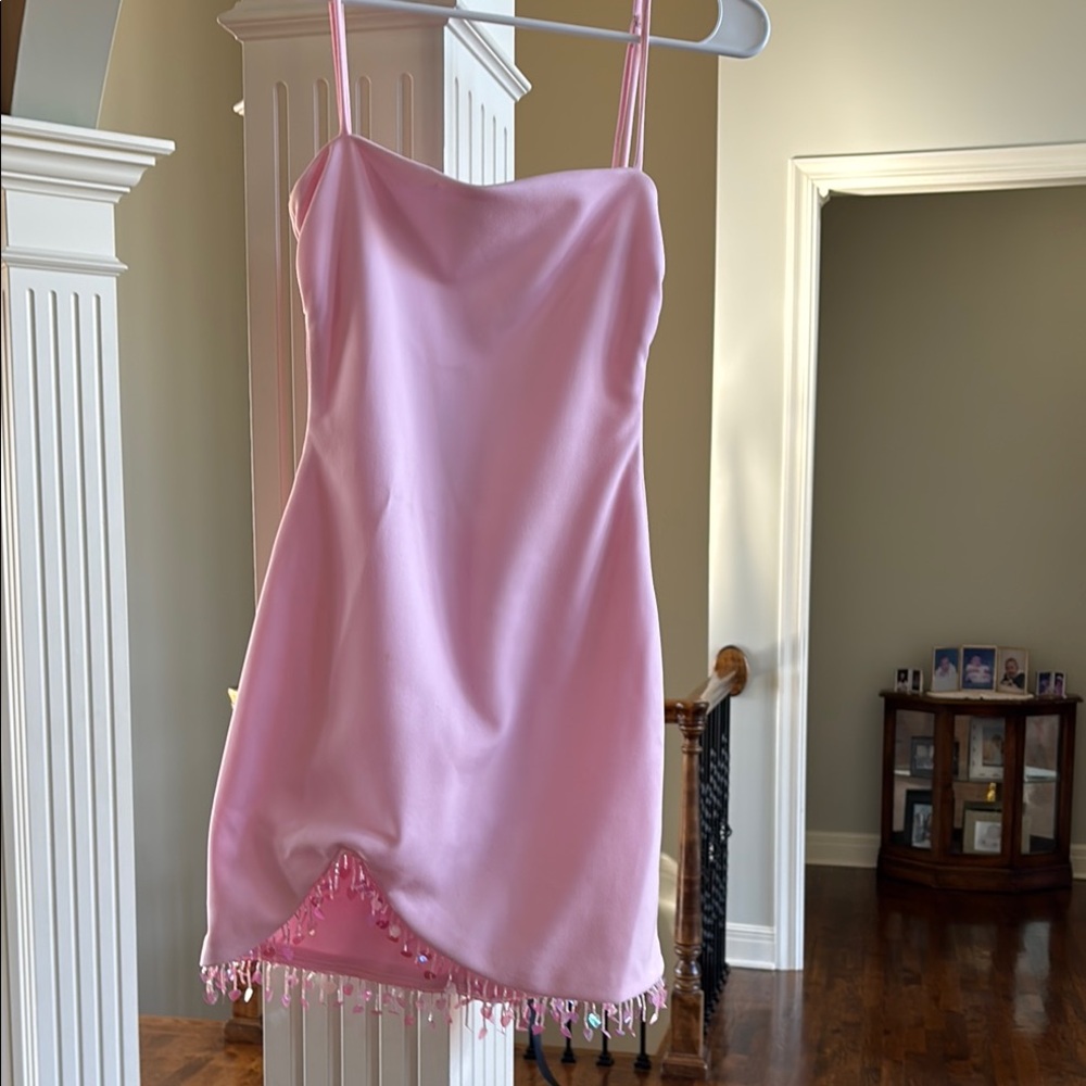 Lucy in the Sky Light Pink Chemise with Fringe